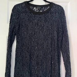 Theory Blue Lace Long Sleeve shirt